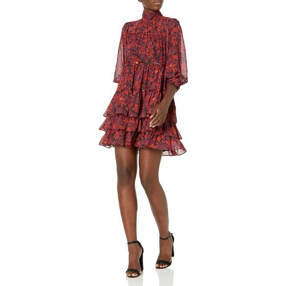 Cinq À Sept Women's Stargazer Lilies Riva Dress 12 Calla Lily Mult - Picture 1 of 3